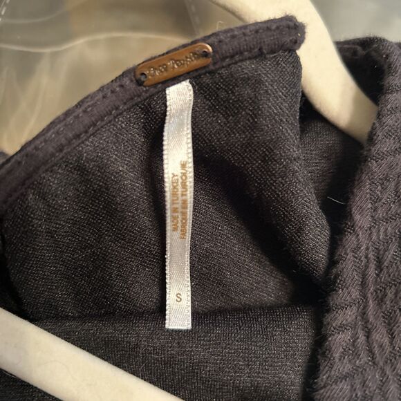 FREE PEOPLE Easy Street Pullover Textured Black Mini S Preowned - Picture 7 of 10